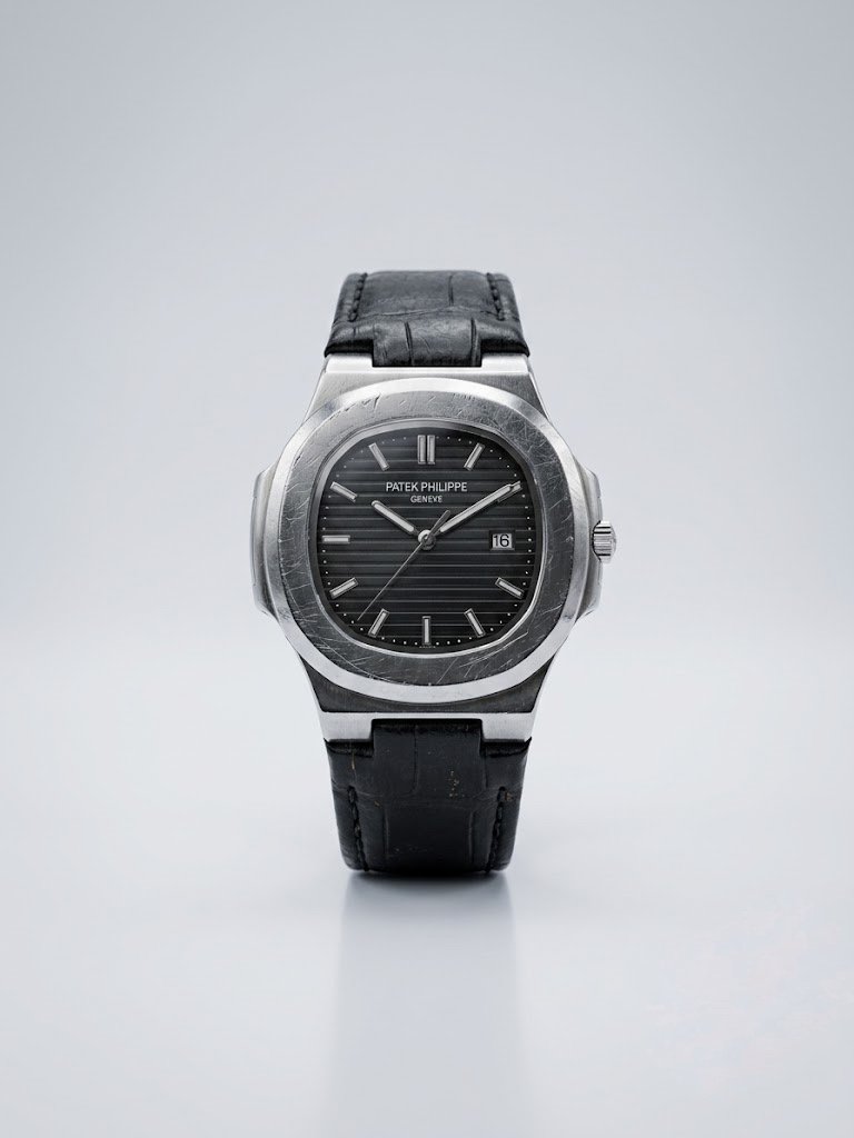 pp classic black leather watch with steel bezel pp classic black leather watch with steel bezel
