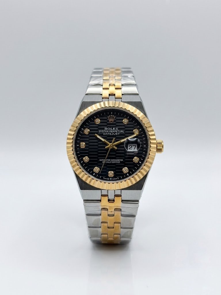 rlx two tone gold semi auto watch with black dial rlx two tone gold semi auto watch with black dial